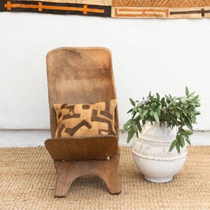 Tribal Senufo Rustic Style Folding Chair, Boho Ethnic Home Decor, African Folding Chair, Traditional African Seating, Tribal Wood Chair