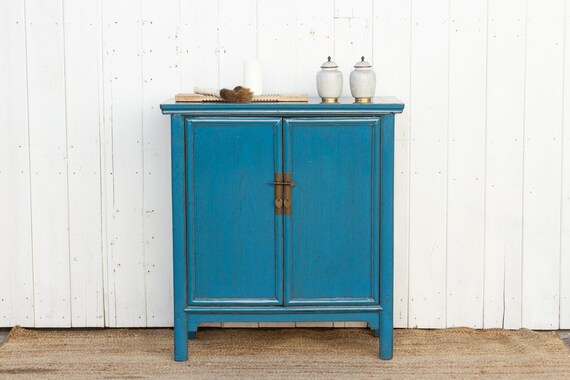 Chinese Blue Lacquer Sideboard Made From Reclaimed Wood Chinese Blue Lacquer Sideboard Made From Reclaimed Wood