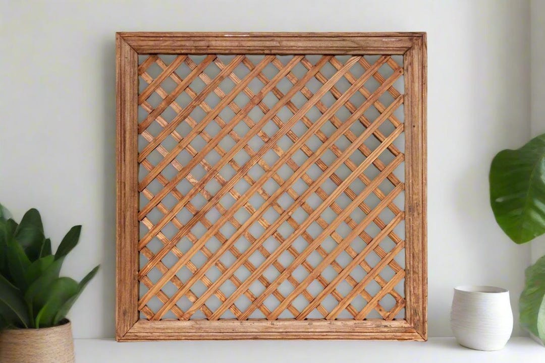 Sakura Farmhouse Asian Window Panel, Antique Asian Wood Lattice Window ...