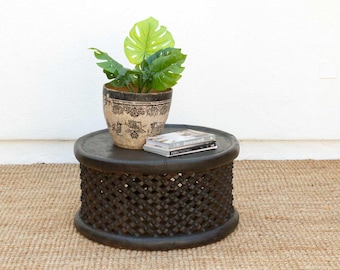 Hand-Carved Bamileke Coffee Table: African Tribal Wood Accent Table