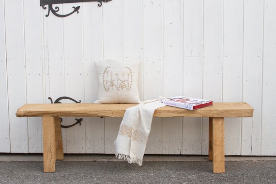 Rustic Bleached Wood Farmhouse Bench Rustic Wood Bench Robust