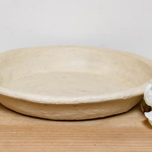 Handmade Paper Mache Tray: 14&quot; Rustic Decorative Plate