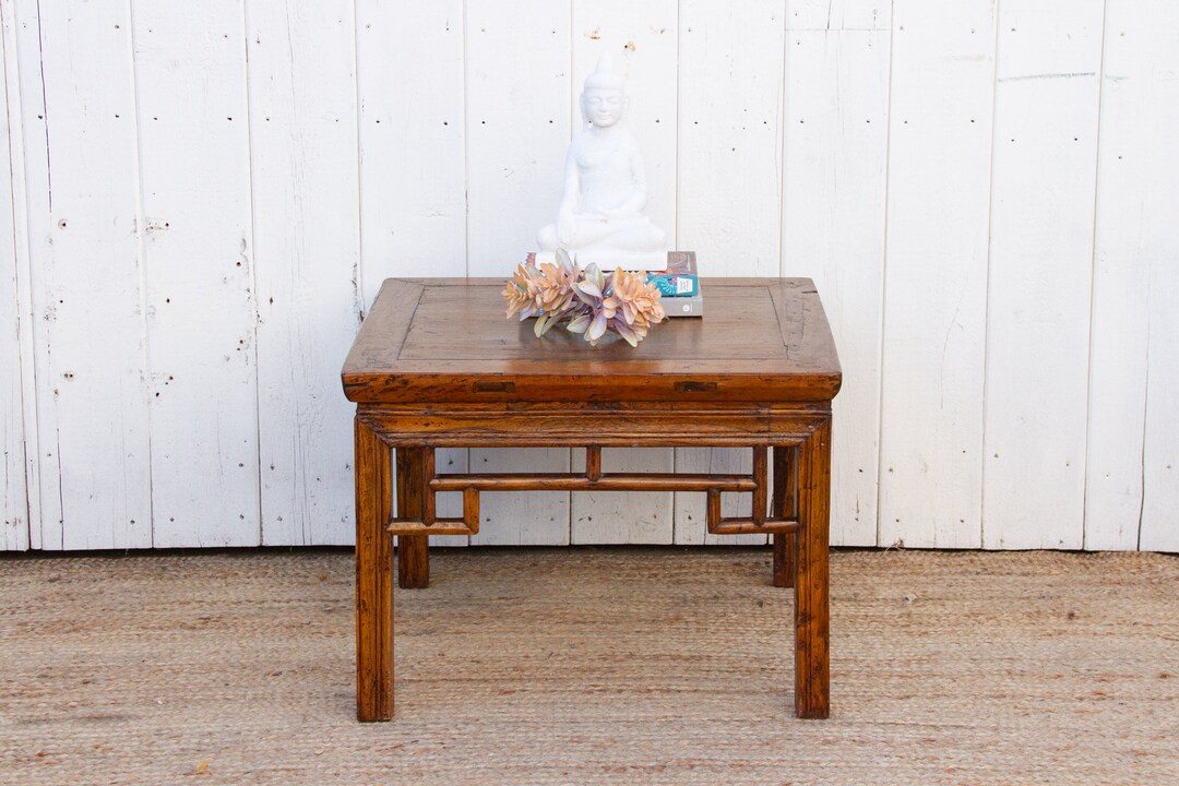 Antique Chinese Square Coffee Table, Handcrafted Chinese Wooden Table
