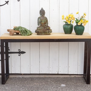 Industrial Style Wood & Iron Console Table, 50% Off! Free Shipping! Modern Console Table, Entryway reclaimed Console, Rustic Modern Table