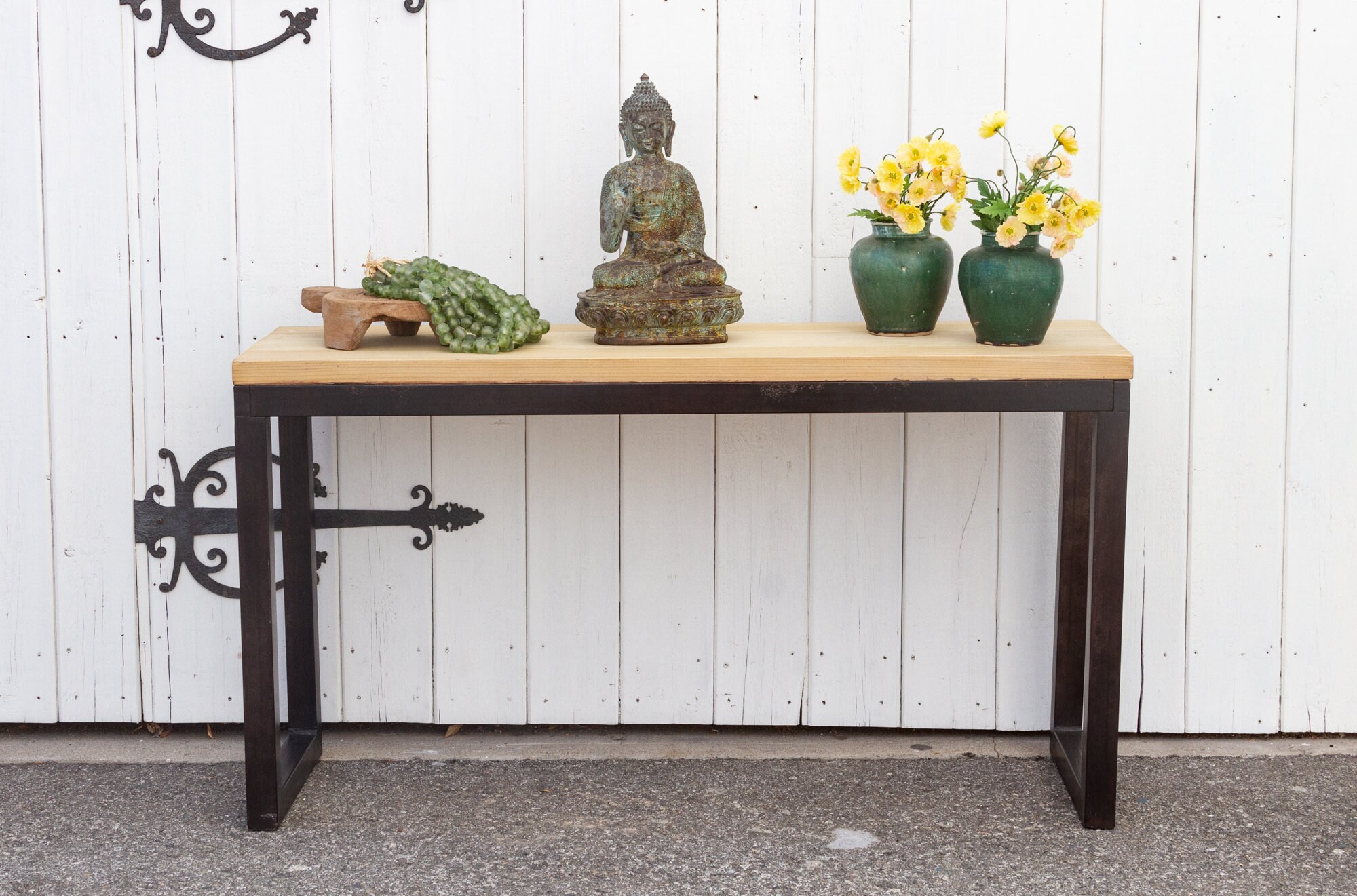 Industrial Style Wood & Iron Console Table, 50% Off! Free Shipping! Modern Console Table, Entryway reclaimed Console, Rustic Modern Table