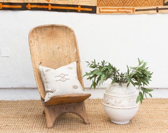 Vintage Senufo Stargazer Chair: Hand-Carved African Accent Decor