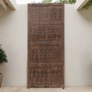 Antique African Dogon Carved Door, Garden door, Wall art, Closet door, Carved Door, Rustic door,Interior Exterior Doors, Garden Gate Doors