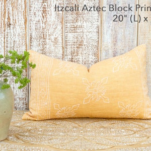 Lemon Chiffon Aztec Block Print Pillow cover,Block Print Decorative Linen Pillow Covers,Light Yellow linen Pillow,Yellow linenPillow,Cushion zdjęcie 8
