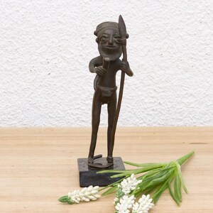Antique Bamum Bronze Standing Figure, African Tribal Art, Bamum Figurine,  Tribal Figure, Antique African Figurine, Authentic Bamum Artifact