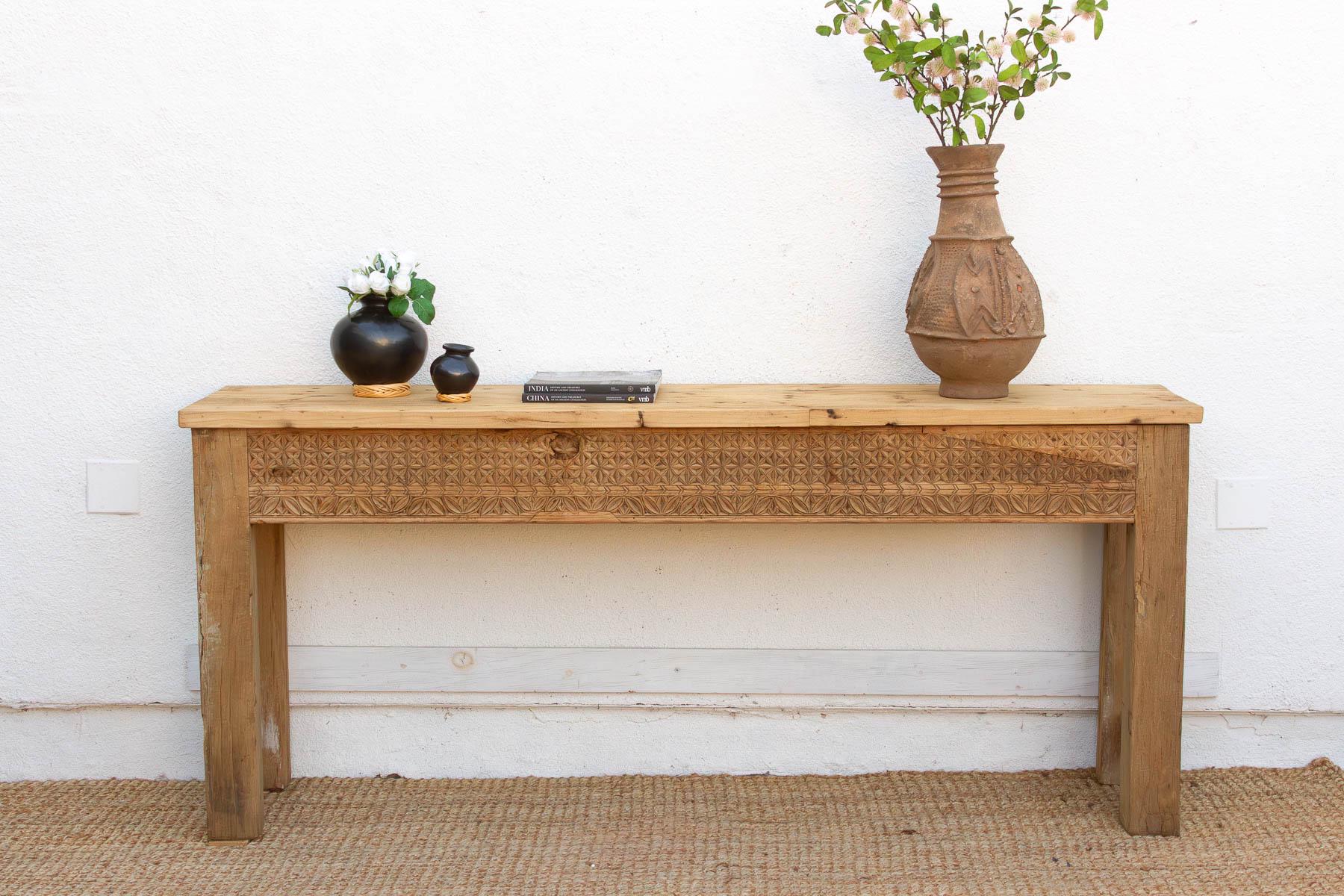 Antique Rajasthani Carved Beam Console Table - Etsy