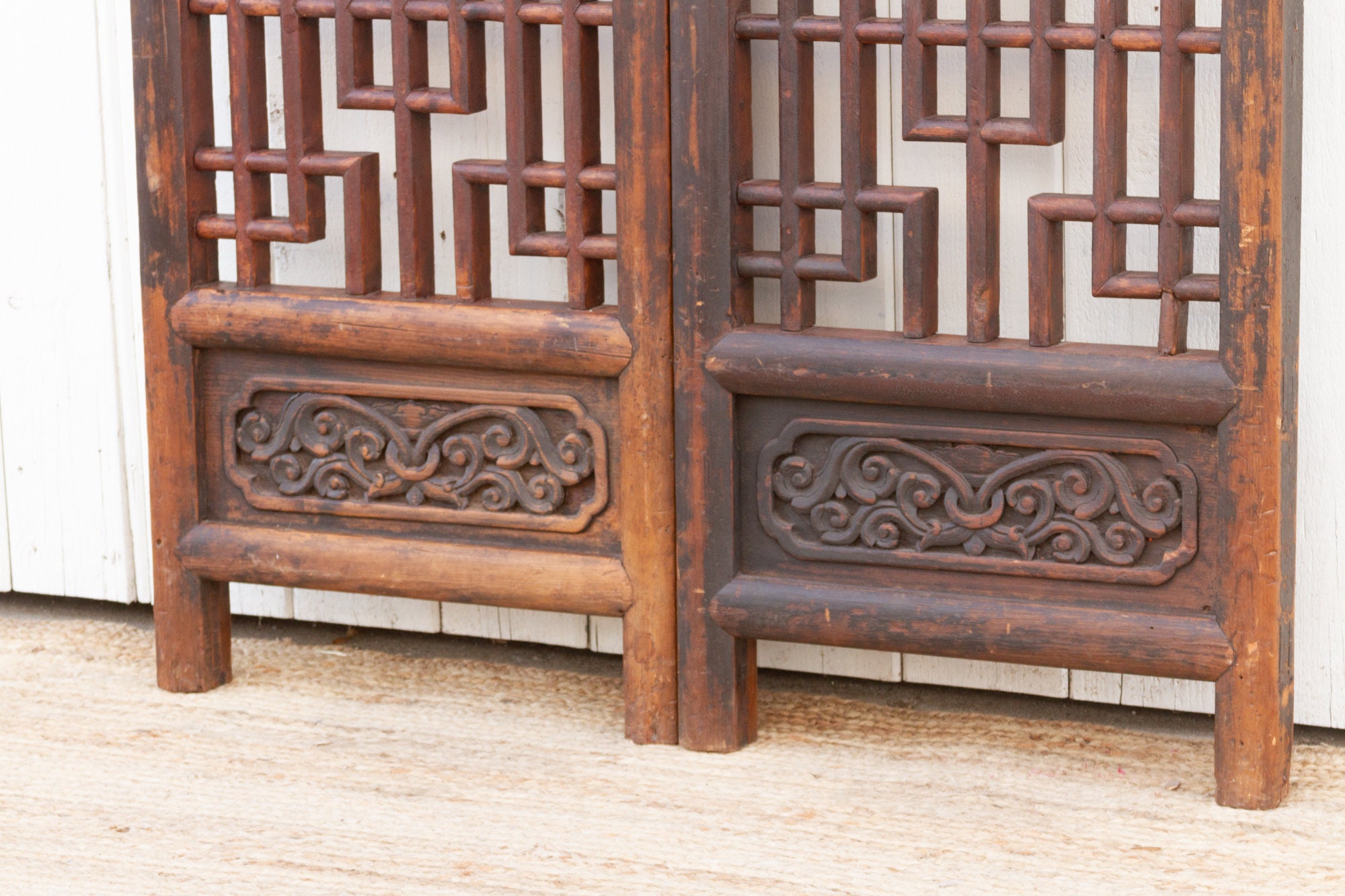 Antique Chinese Elm Lattice Doors: 18th Century Shanxi Dividers - Etsy