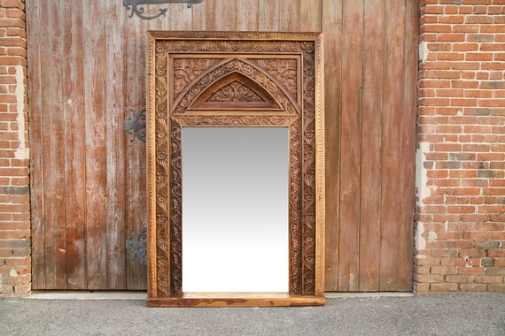 Architectural Arched Floor Mirror Indian Mirror Carved Floormirror Moroccan Mirror Tall Floor Mirror Arch Indian Mirror Indian Carved Mirror