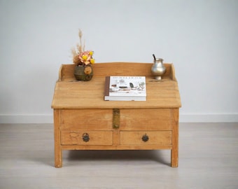 19th Century British Colonial Teak Low Desk,Travel Writing Table, Small Antique Writing Table, Antique Table,Floor Desk,Indian Coffee table