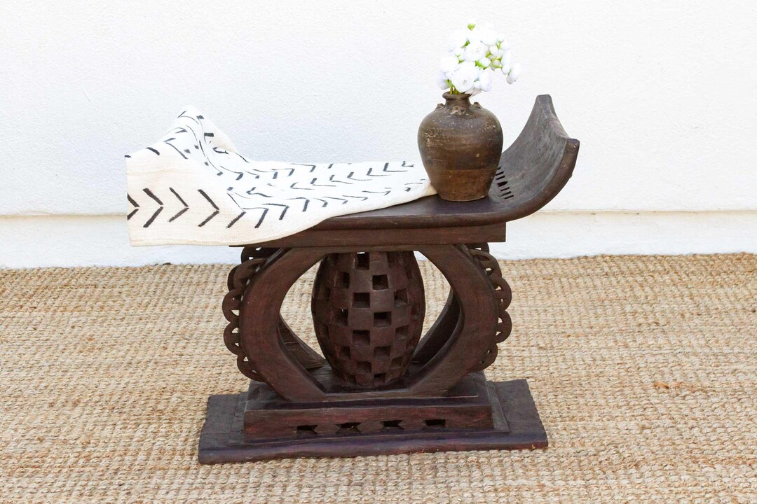 Tall Mid-century African Asante Stool, Vintage Asante Stool, African ...