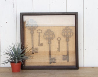Vintage Keys Shadow Box Wall Art, Shadow Box, Decorative Shadow Box, Vintage Shadow Box, Wall Art, Decorative Wall Art, Antique keys