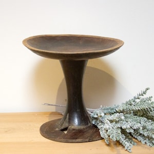 Dark Brown Vintage Naga Table, Tribal Naga Table, Small Indian Accent Stool, Nagaland Stool,Petite African Stool,Wooden African Stool Table