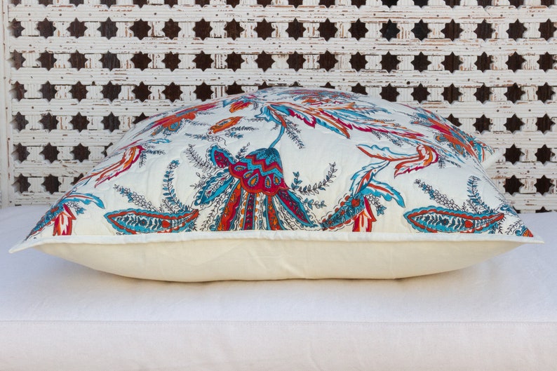 Clearance Block Printed Floral Quilted Euro Sham Cover Indian Etsy