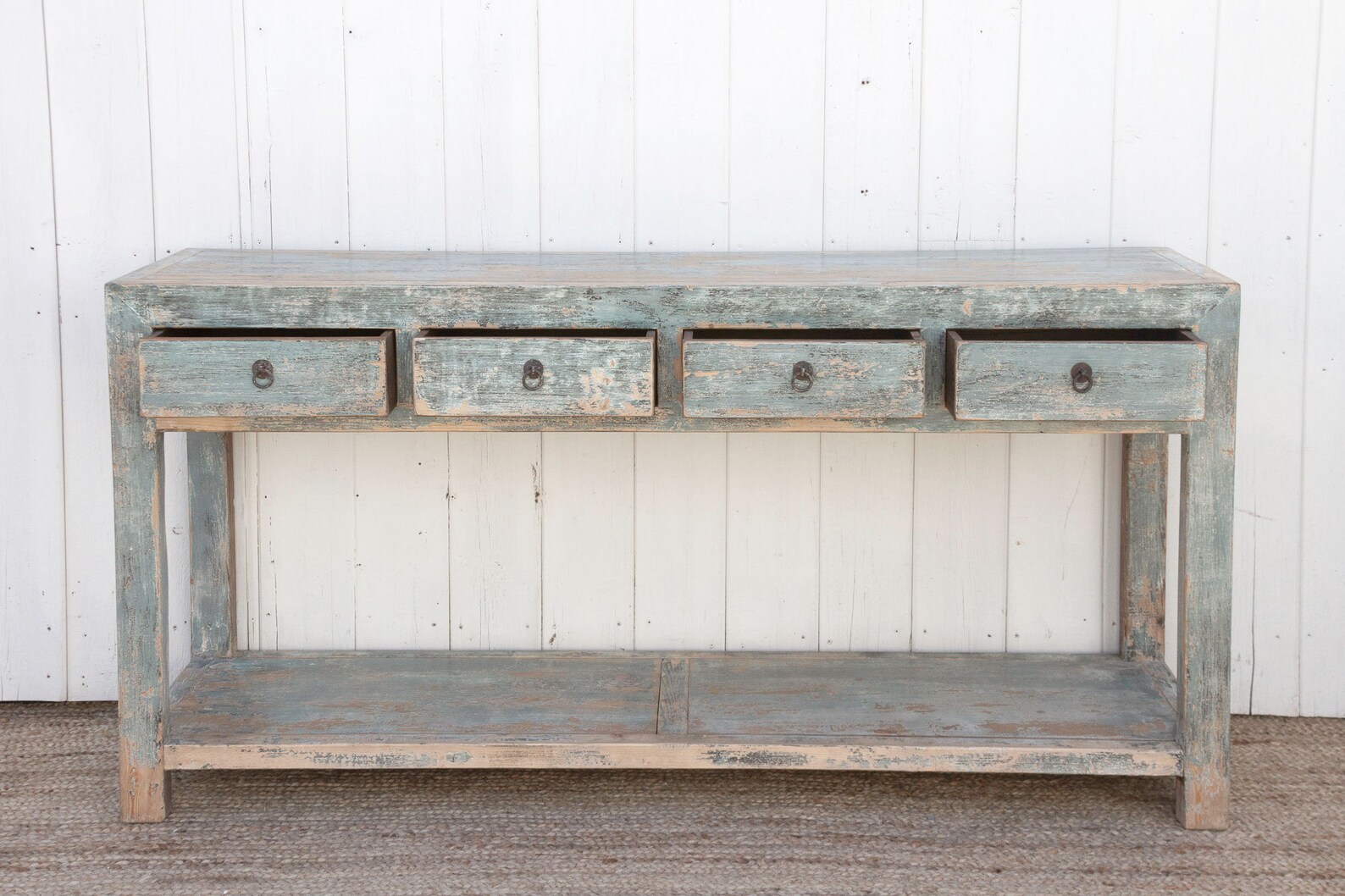 Coastal Light Blue Console Shabby Chic Console Table Etsy