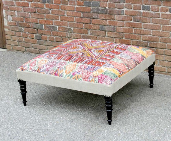 Tapestry ottoman cheap