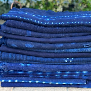Oba Indigo Mud Cloth, Kente Echo Indigo Mud Cloth,Rhythm Grid Indigo Mud Cloth,Vintage Tribal African throw, Malian Indigo Mud Cloth Textile