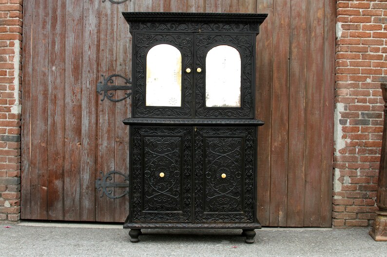 Indo Portuguese Buffet Deux Corps Carved Anglo Indian Etsy