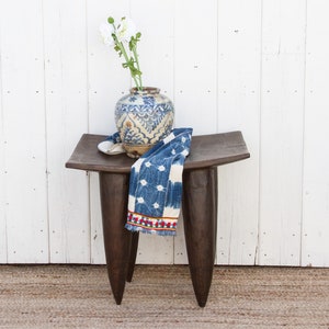 Tall Rectangular African Senufo End Table, 50% Off! Free Shipping !  Rustic hand carved end Table, Vintage African Side Table, Wabi Sabi