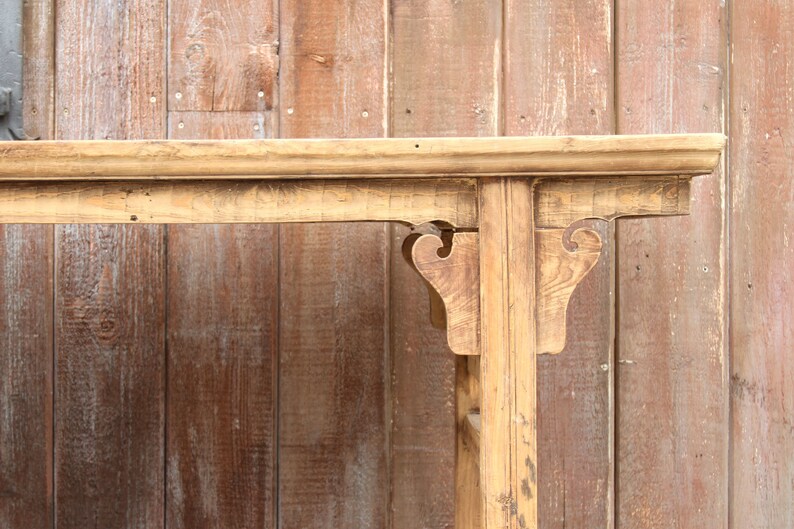 Carved altar Antique Altar Console Asian Alter Table Antique Bleached Wood Altar Console Primitive Chinese Console