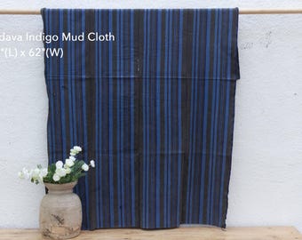 Indava Indigo MudCloth Throw: Handwoven Cotton Textile