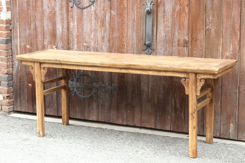 Carved altar Antique Altar Console Asian Alter Table Antique Bleached Wood Altar Console Primitive Chinese Console