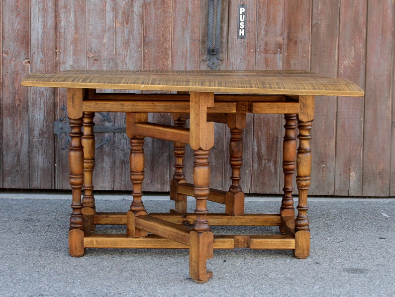 Spanish Harvest Folding Gate Leg Table Dining Kitchen Rustic Hacienda Barn Old
