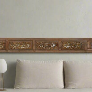 Antique Forest Frieze Asian Carving, Hand Carved Panel, Asian Carved Wood Art, Oriental Decor, Rustic Boho Accent, Antique Tribal Wall Art