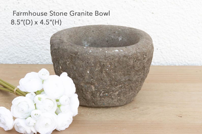 Old World Stone Mortar Bowl Farmhouse Stone