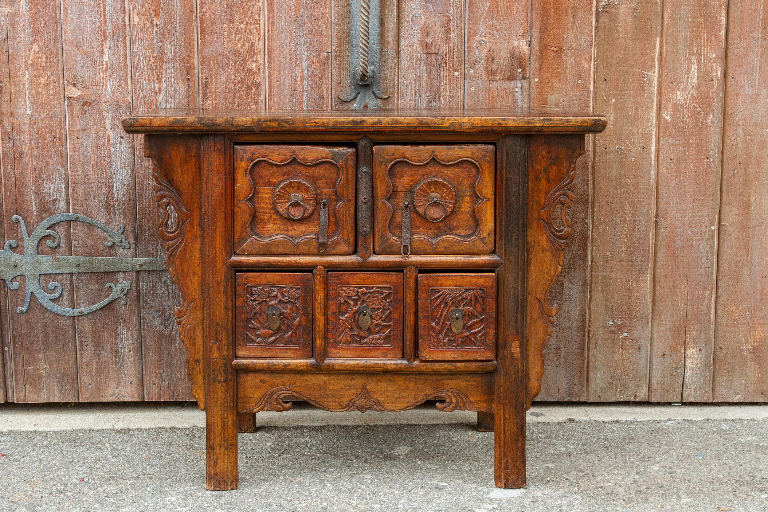 Antiguo rústico chino cinco cajón Dresser armario de altar | Etsy