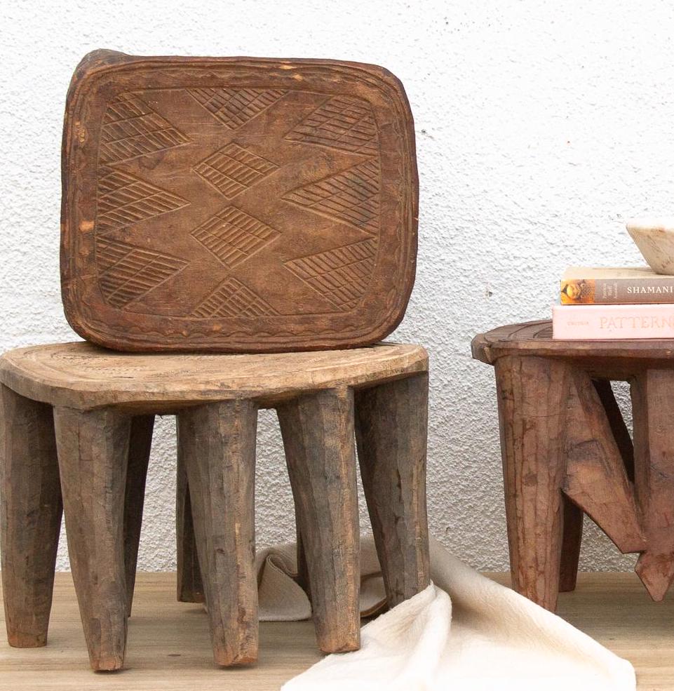 Native Design Stool Vintage Nupe Carved Stool: Rustic African Tribal Decor - Etsy