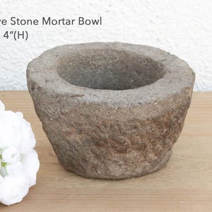 Old World Stone Mortar Bowl Primitive Stone