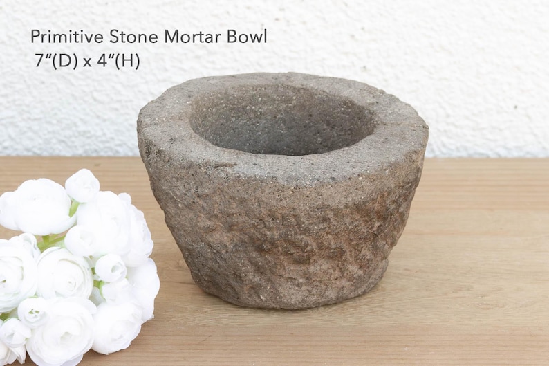 Old World Stone Mortar Bowl Primitive Stone