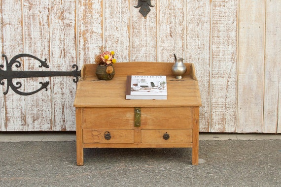 19th Century British Colonial Teak Low Desk travel Writing Table