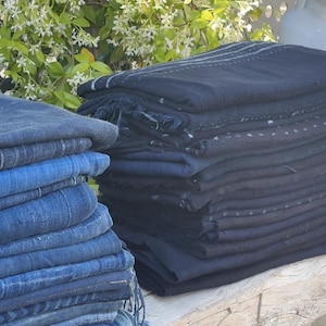 Ashanti Indigo Mud Cloth, Dogon Whisper Indigo Mud Cloth, Zambezi Stitch Indigo Mud Cloth, Vintage Tribal African hand-dyed throw Textile