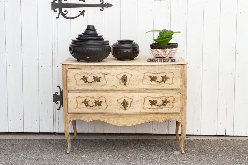 Antique Farmhouse French Bleached Dresser, 18th Century French Chest of drawers, Antique French Dresser, Antique French Chest of Drawers image 1