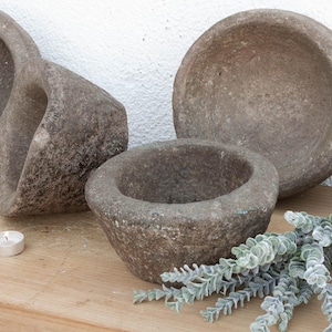 Old World Stone Mortar Bowl bild 1