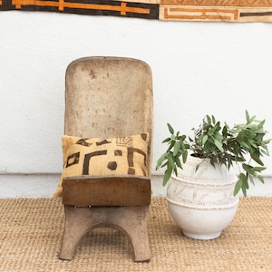 Oxidized Wood African Stargazer Chair, Rustic Chair, African Ceremonial Chair, Boho Seating, Vintage African Chair, Statement Accent Chair