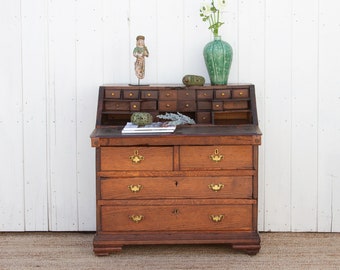 18th Century English Secretary Dresser, Antique Secretary Dresser, Antique Secretary Desk, Oak Secretary Chest, English Antique Furniture