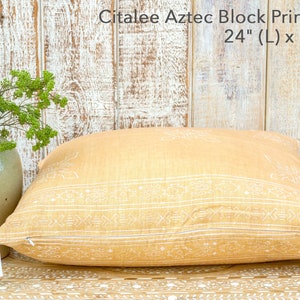 Lemon Chiffon Aztec Block Print Pillow cover,Block Print Decorative Linen Pillow Covers,Light Yellow linen Pillow,Yellow linenPillow,Cushion image 4