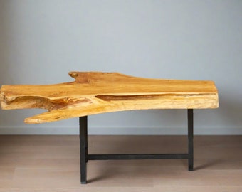 Live Edge Rustic Modern Coffee Table,Natural Wood Coffee Table,wood & iron Coffee Table,Modern Rustic Coffee Table,live edge table,Roottable