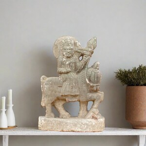 Indian Ramdevra Stone Statue, Antique Stone Statue,Hand-carved Indian tribal statue, stone statue,Garden Indian Statue,Antique stone statue