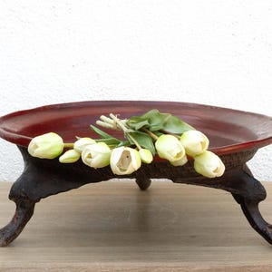 Offering Elegance, Antique Burmese Lacquered Tray, Southeast Asian Serving Tray,Buddhist Offering Tray,Decorative Lacquer Tray,Ceremony Tray