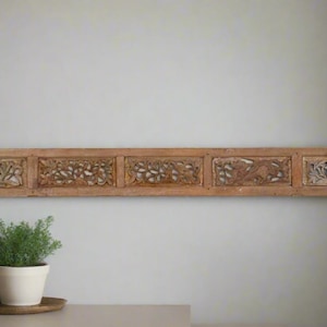 Antique Hand-carved Asian Wood Panel, Antique Hand Carved Wood Panel, Vintage Asian Decor, Oriental Wood Carving, Asian Architectural Panel
