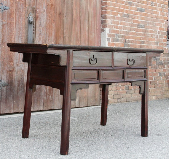 Antique Asian Lacquered Altarantique, Asian Sofa Table