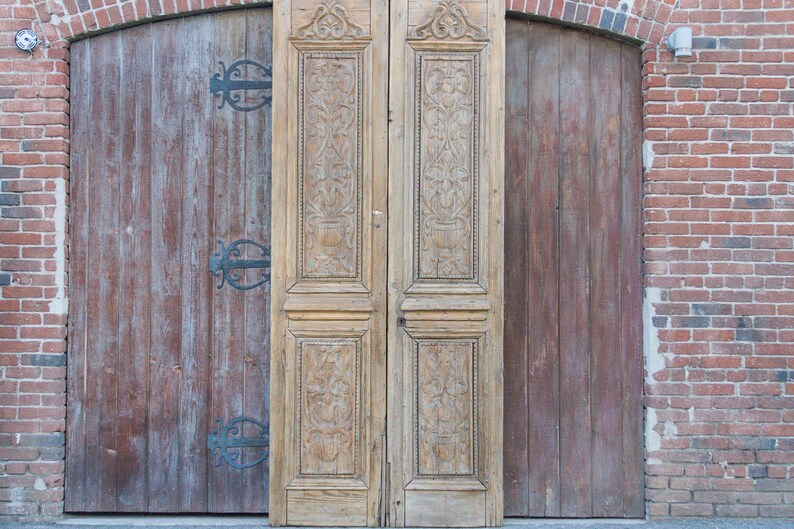 19th Century Indo French Tall Doors French Door Closet Doors Entrance Door Gate Antique Doors Tall Doors Carved Doors Barn Doors Door