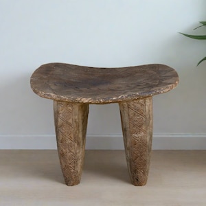 African Geometric Motif Senufo Side Table, 50% Off! Free Shipping, Tribal African Table, Primitive Chunky Table, Nice as stool or side table